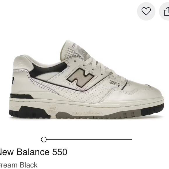 New Balance 550 Shoes in Cream Black Men's 11 - Picture 3 of 13